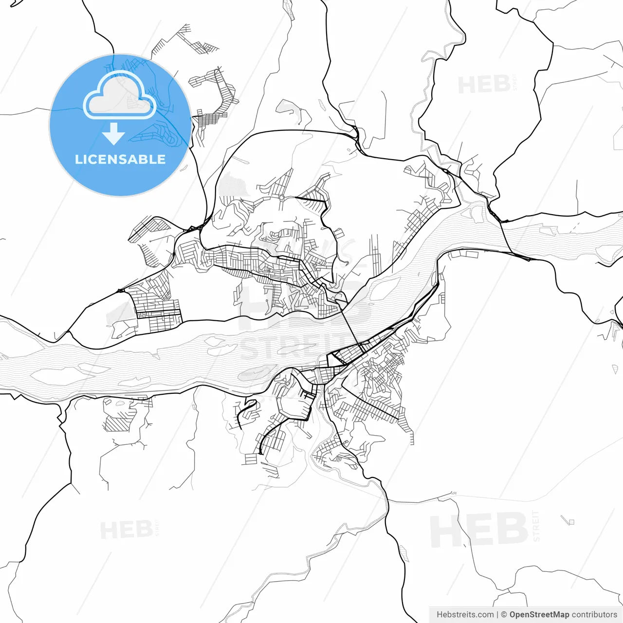 Vector PDF map of Colatina, Brazil