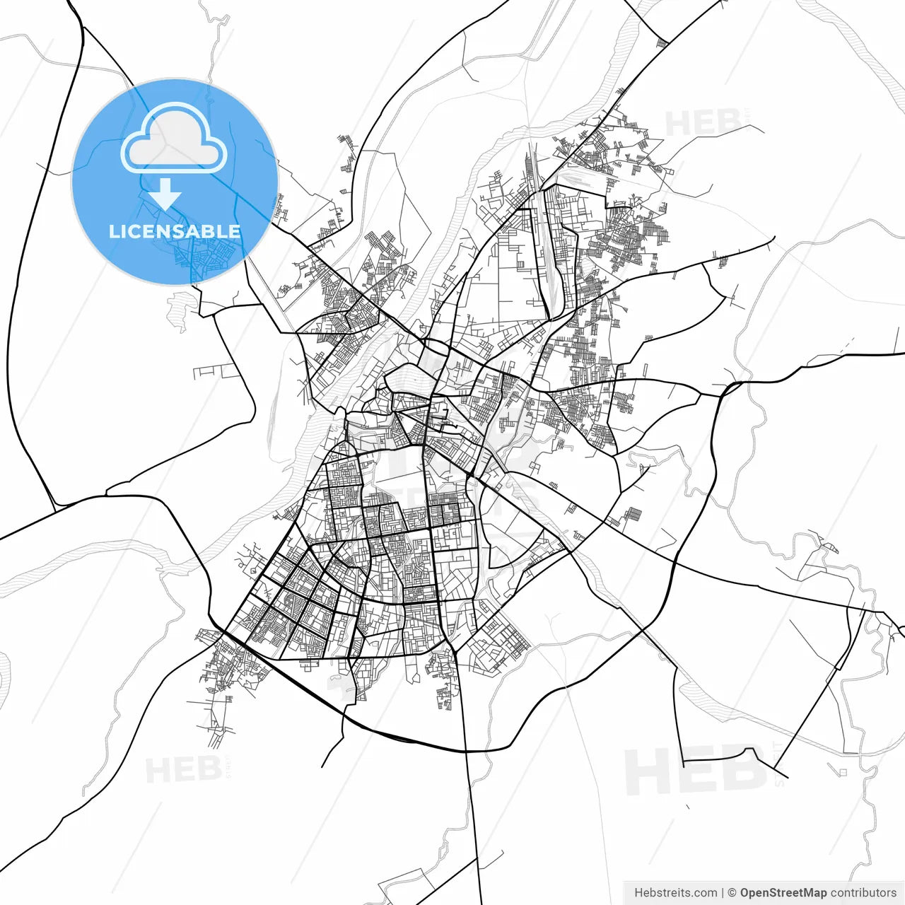 Vector PDF map of Kota, India