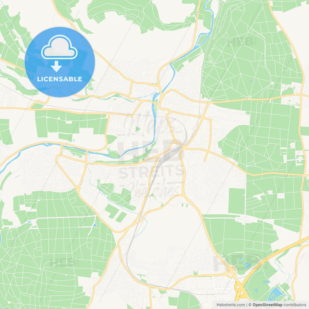 Bietigheim-Bissingen, Germany Vector Map - Classic Colors