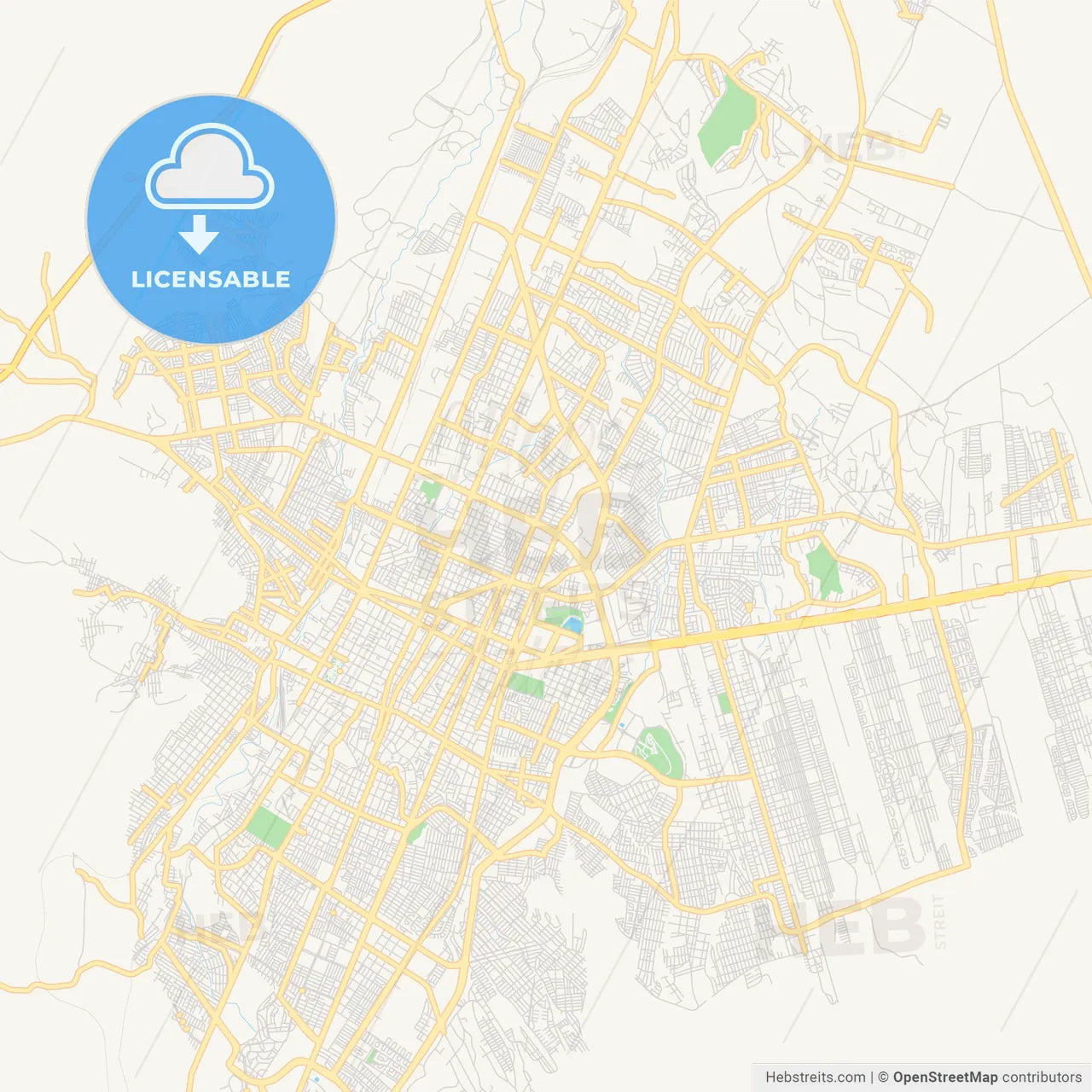 Empty vector map of Saltillo, Coahuila, Mexico