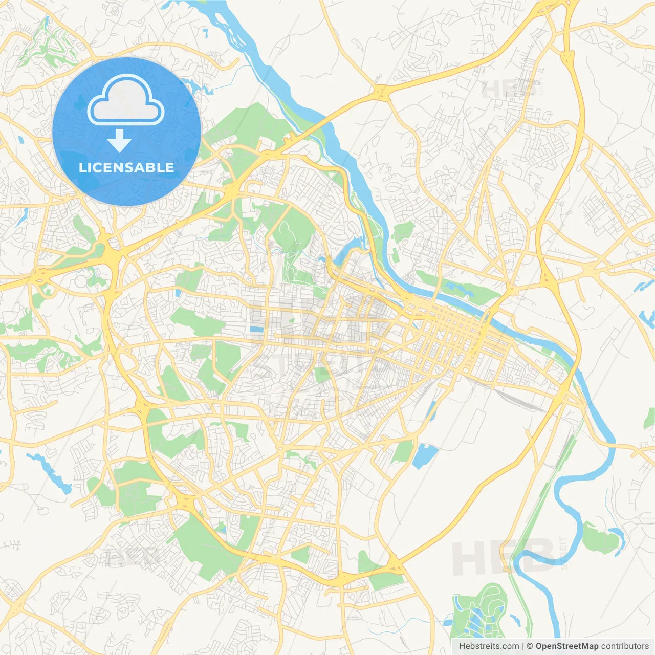Empty vector map of Augusta, Georgia, USA