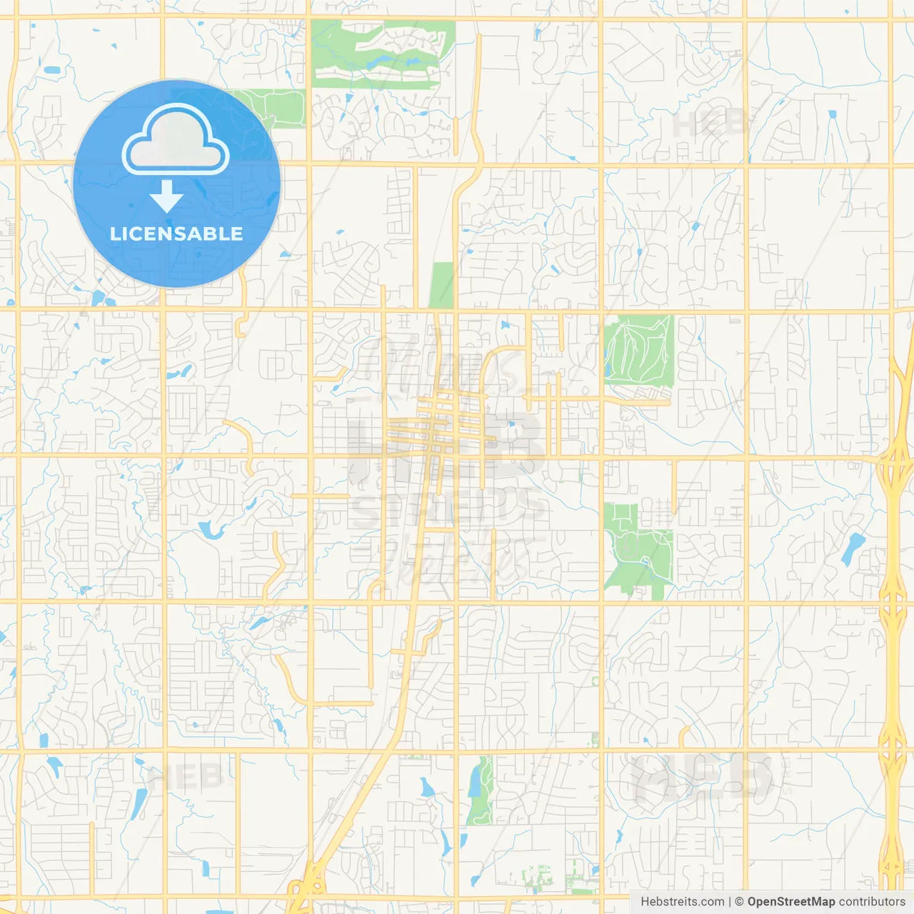 Empty vector map of Edmond, Oklahoma, USA