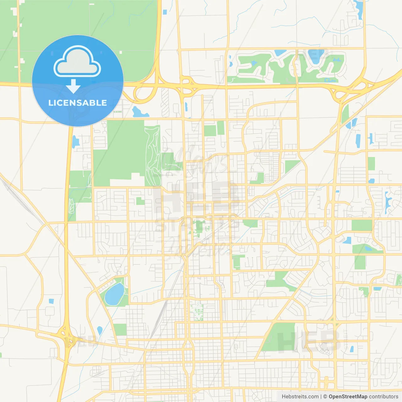 Empty vector map of Normal, Illinois, USA