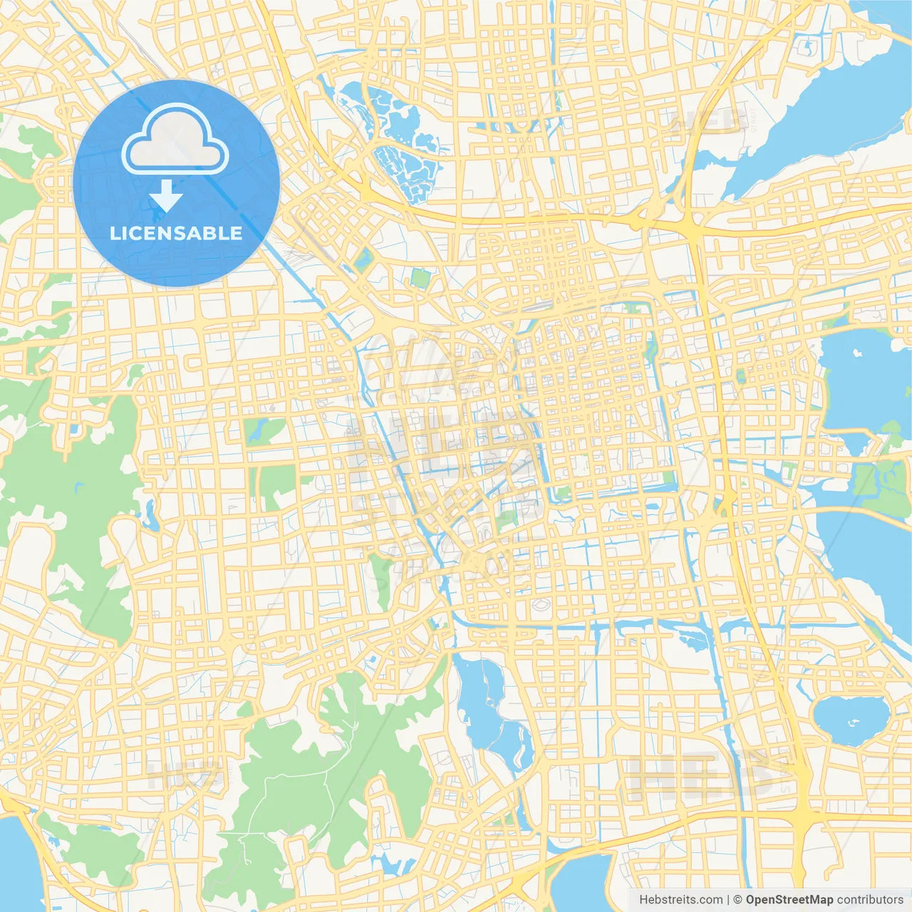 Printable street map of Suzhou, China