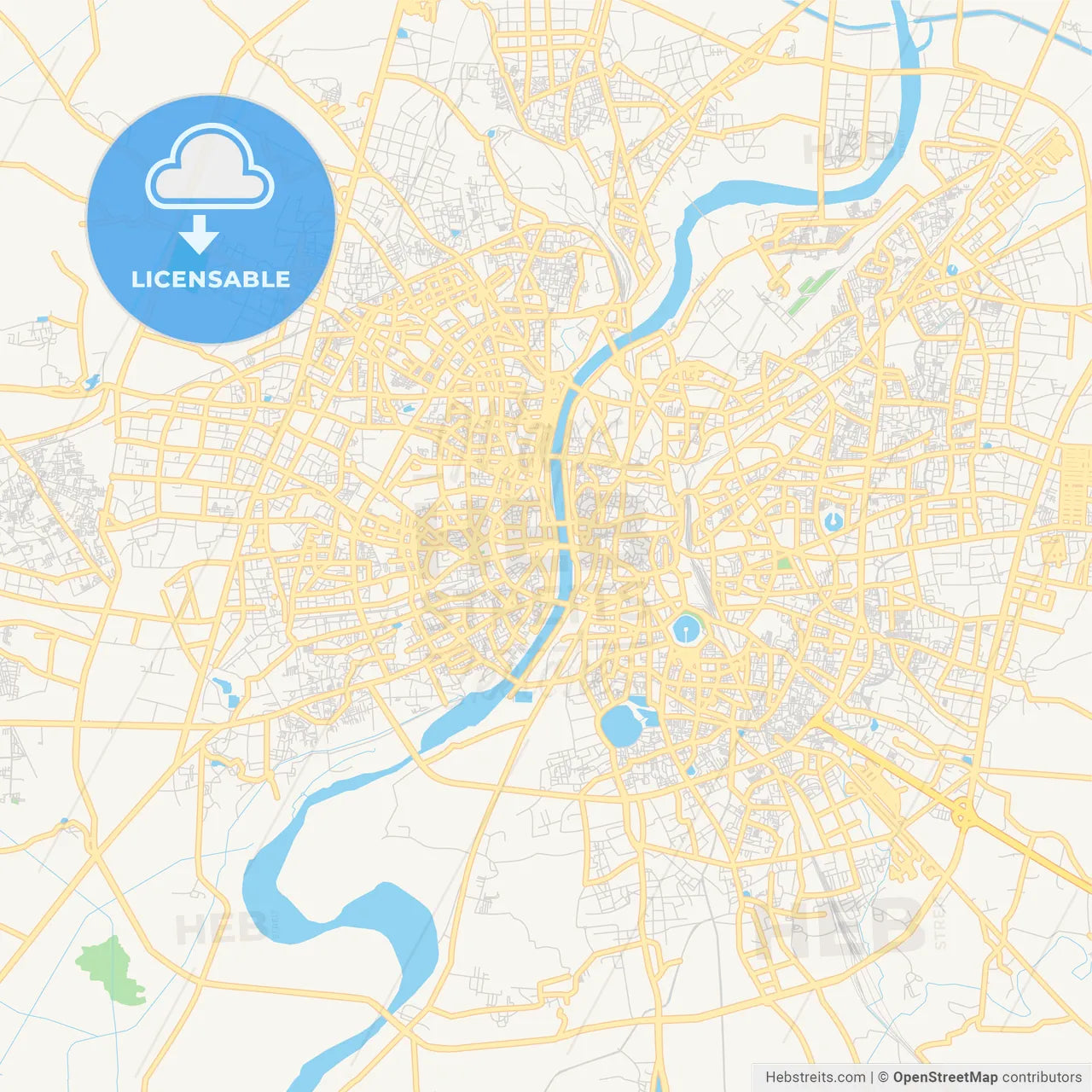 Printable street map of Ahmedabad, India