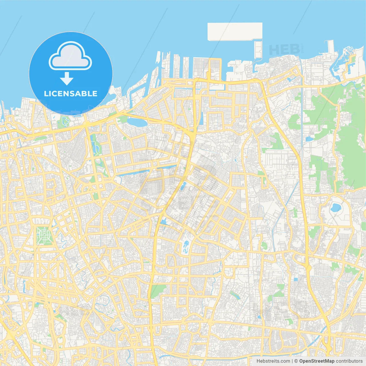 Printable street map of North Jakarta, Indonesia