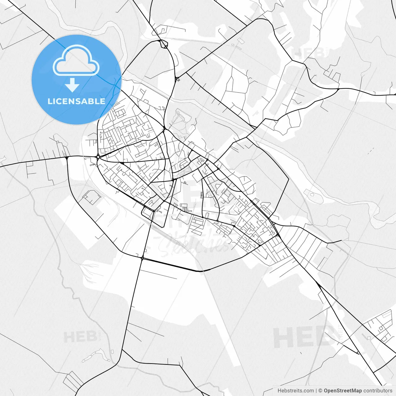 Vector PDF map of Târgoviște, Romania