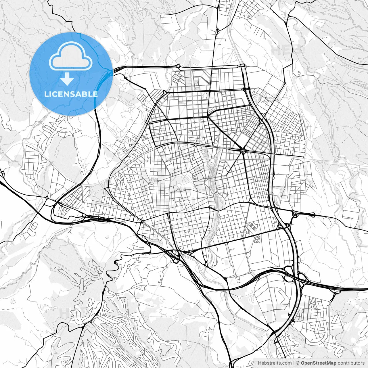 Vector PDF map of Terrassa, Spain
