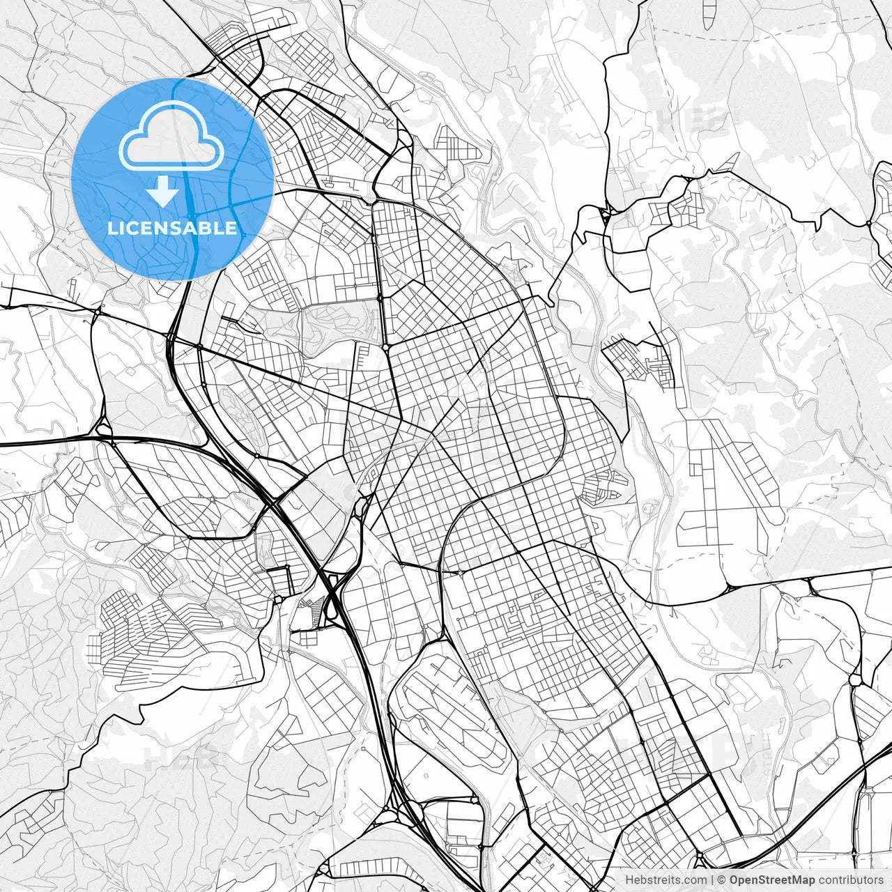 Vector PDF map of Sabadell, Spain