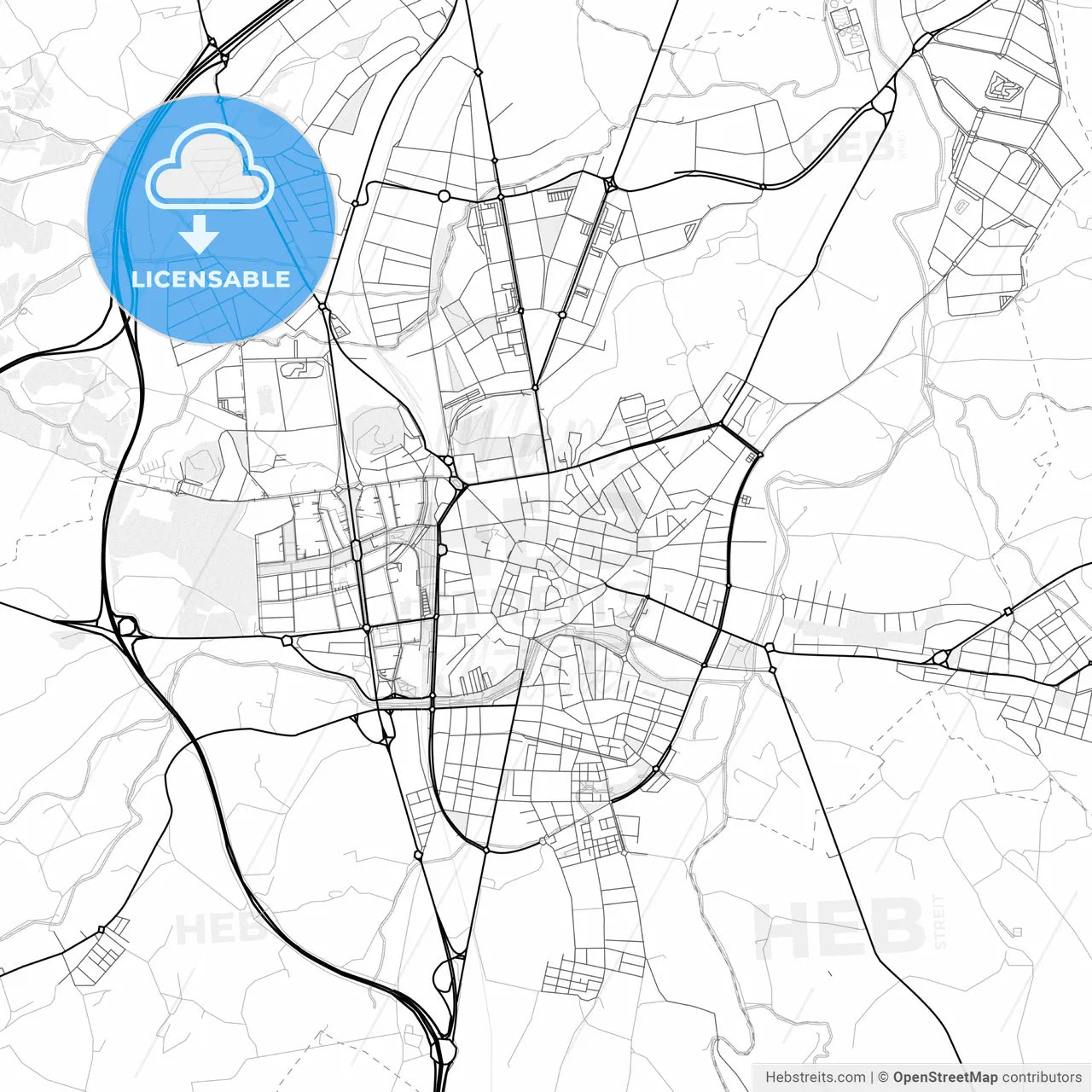 Vector PDF map of Vic, Spain