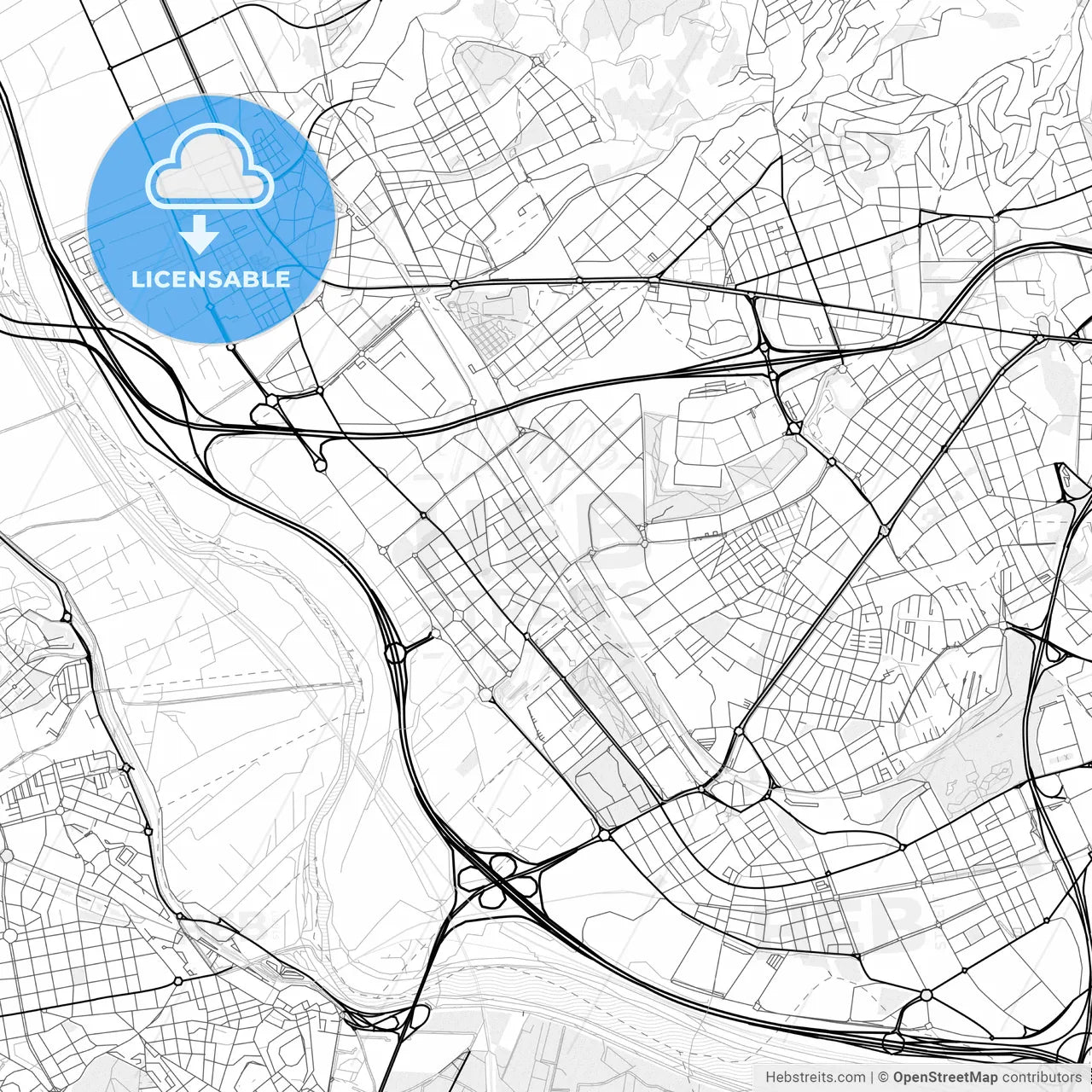 Vector PDF map of Sant Joan Despí, Spain