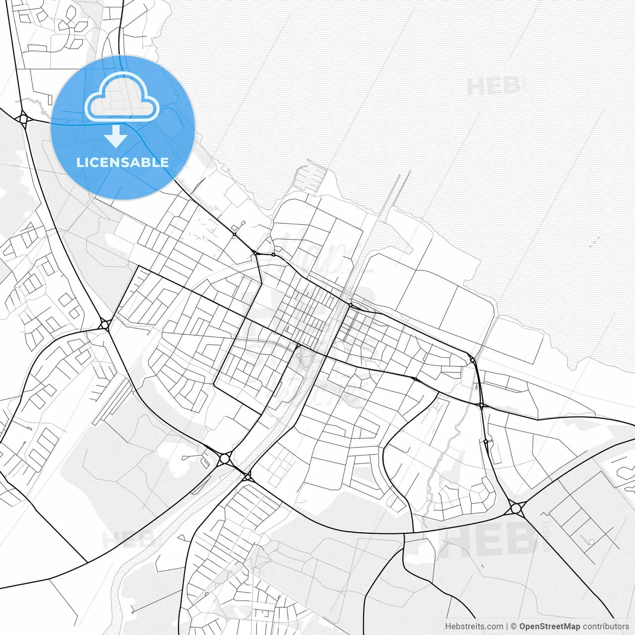 Vector PDF map of Lidköping, Sweden