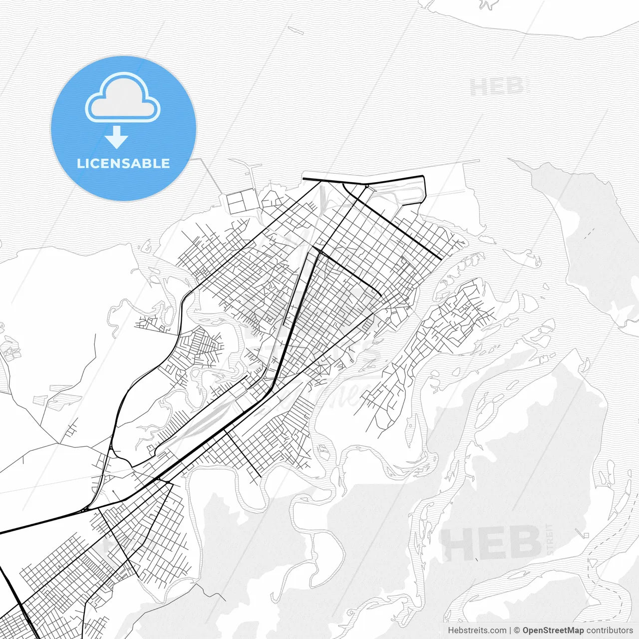 Vector PDF map of Paranagua, Brazil