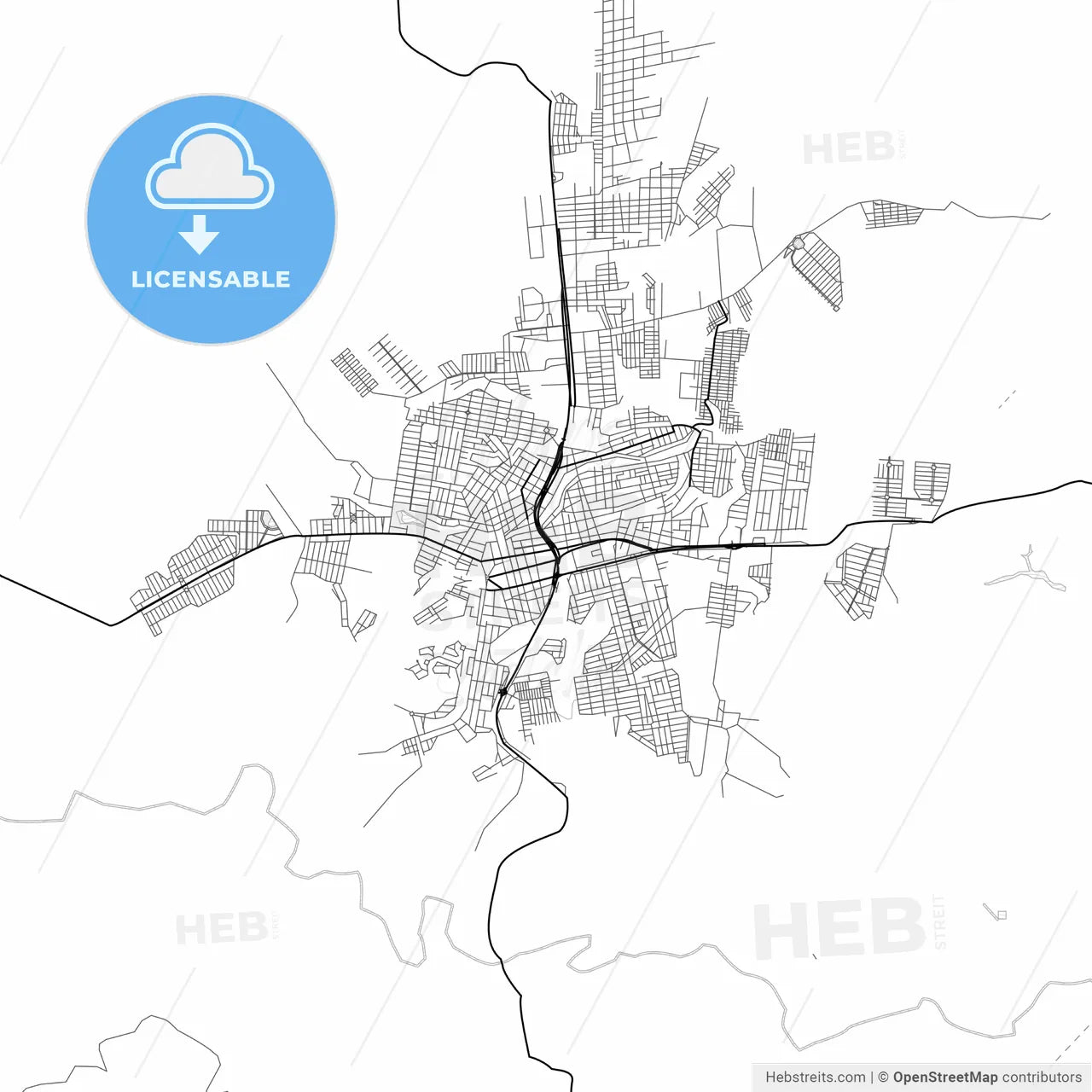 Vector PDF map of Eunapolis, Brazil