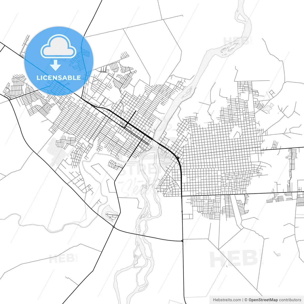 Vector PDF map of Ji Parana, Brazil