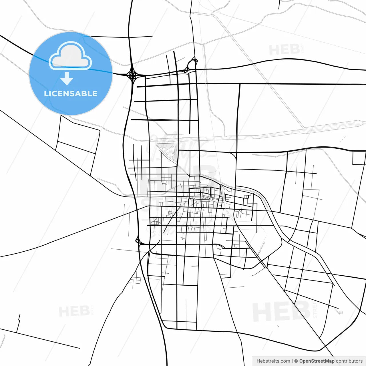 Vector PDF map of Suzhou, China