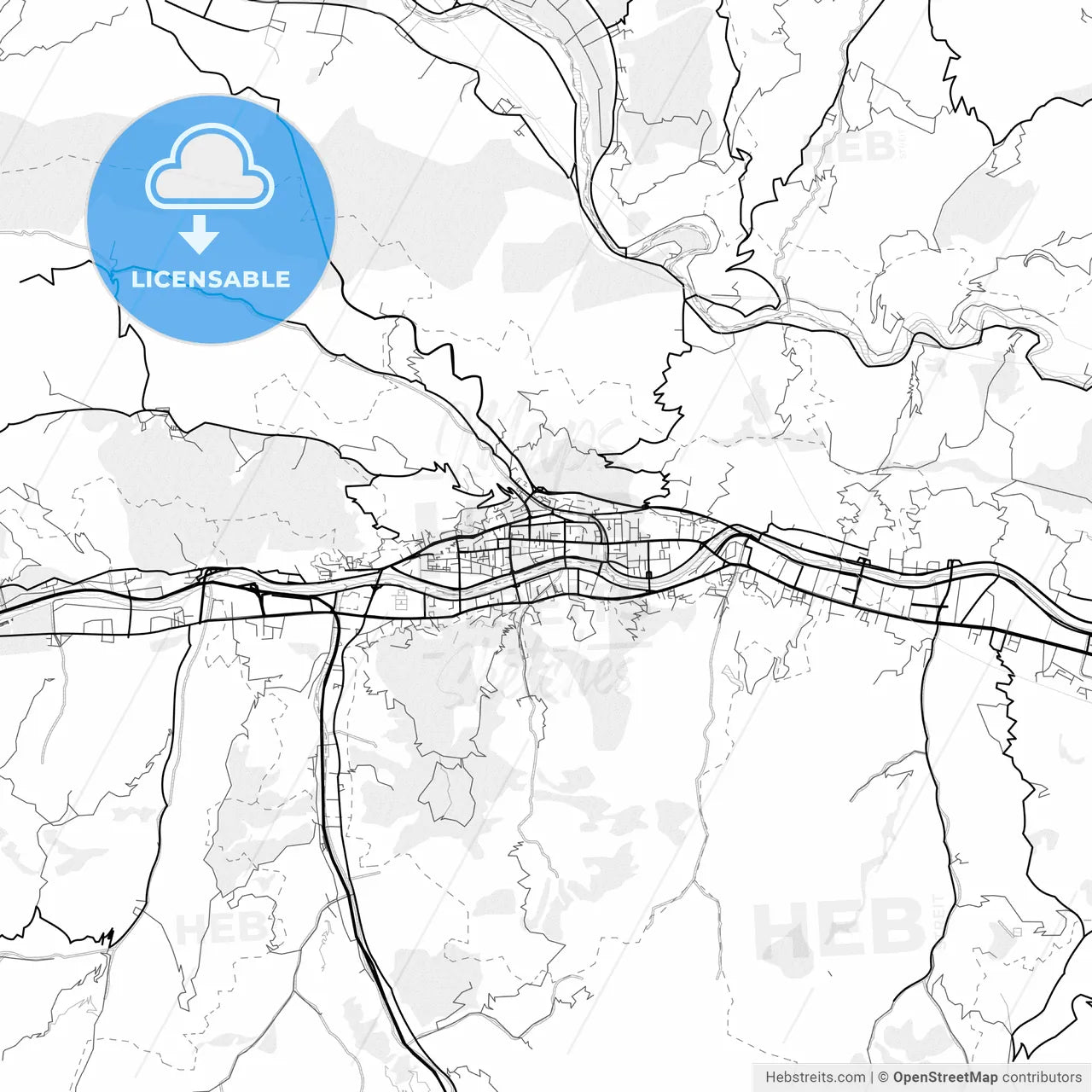 Vector PDF map of Tianshui, China