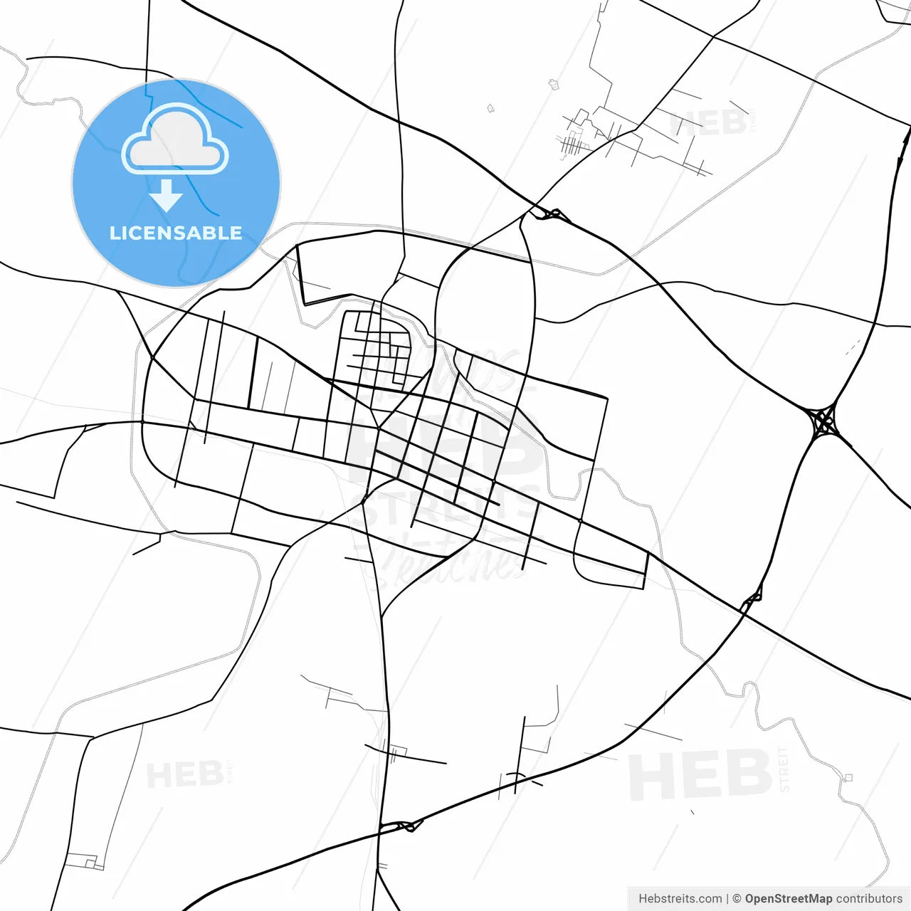 Vector PDF map of Yuzhou, China