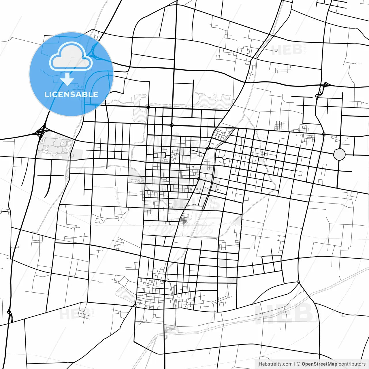 Vector PDF map of Puyang, China