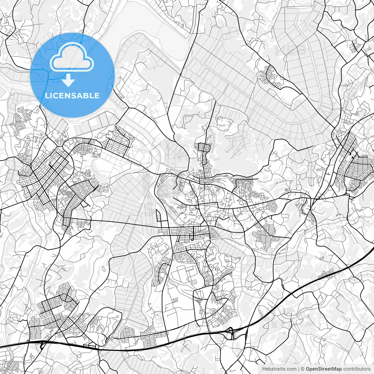Vector PDF map of Sakura, Japan