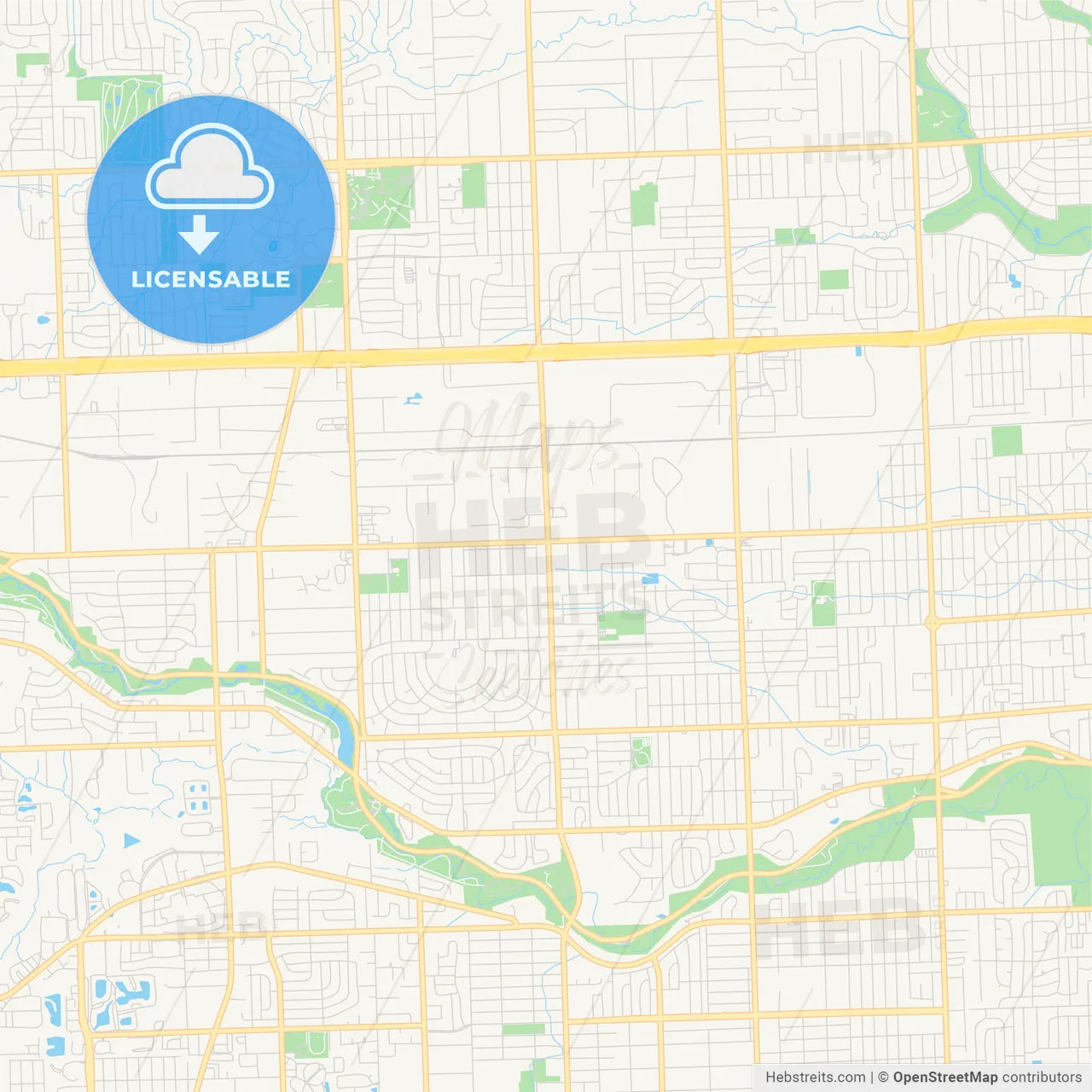 Empty vector map of Livonia, Michigan, USA
