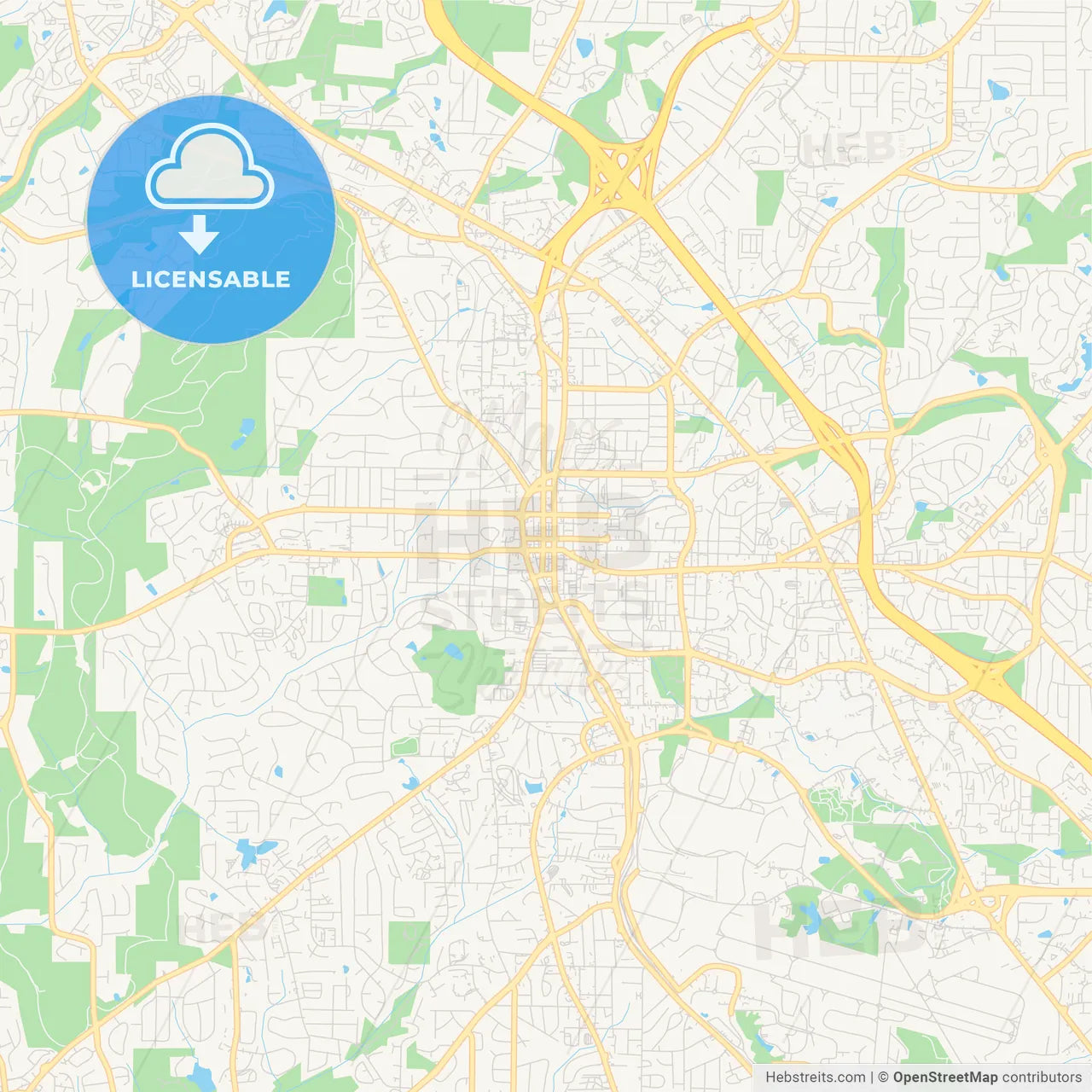 Empty vector map of Marietta, Georgia, USA