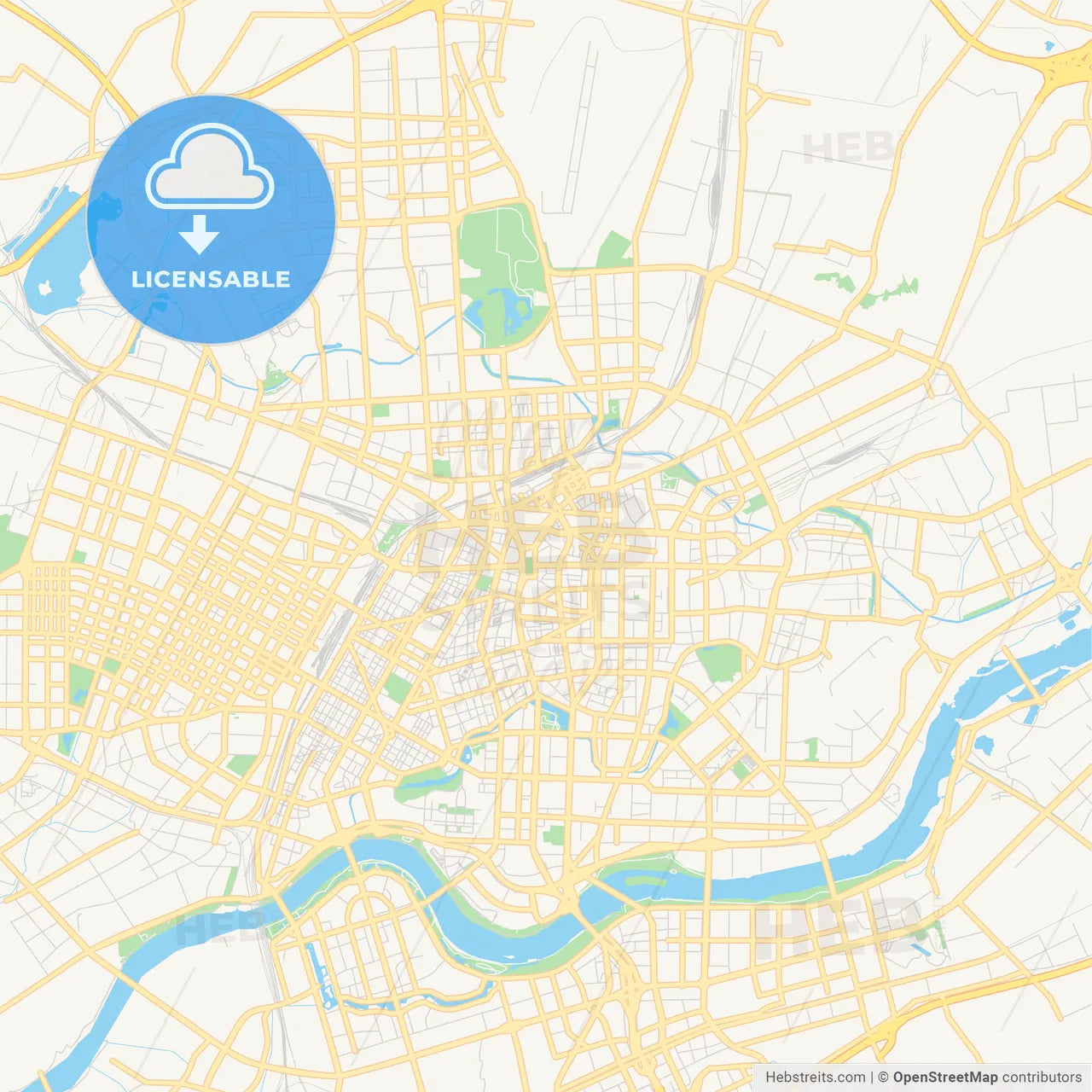 Printable street map of Shenyang, China