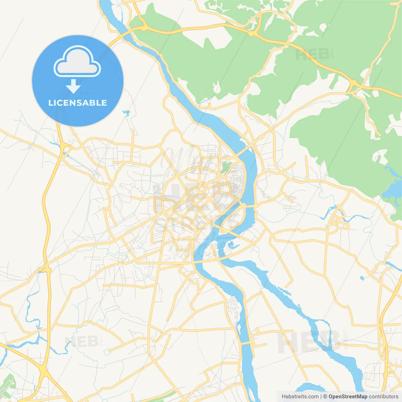 Printable street map of Chaozhou, China