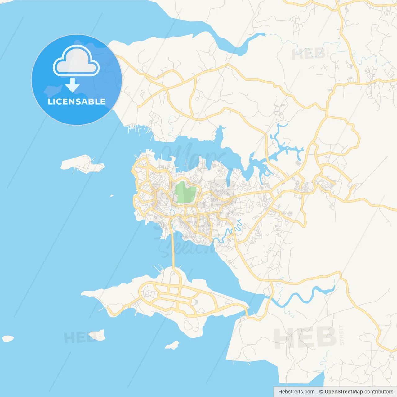 Printable street map of Tanjung Pinang, Indonesia