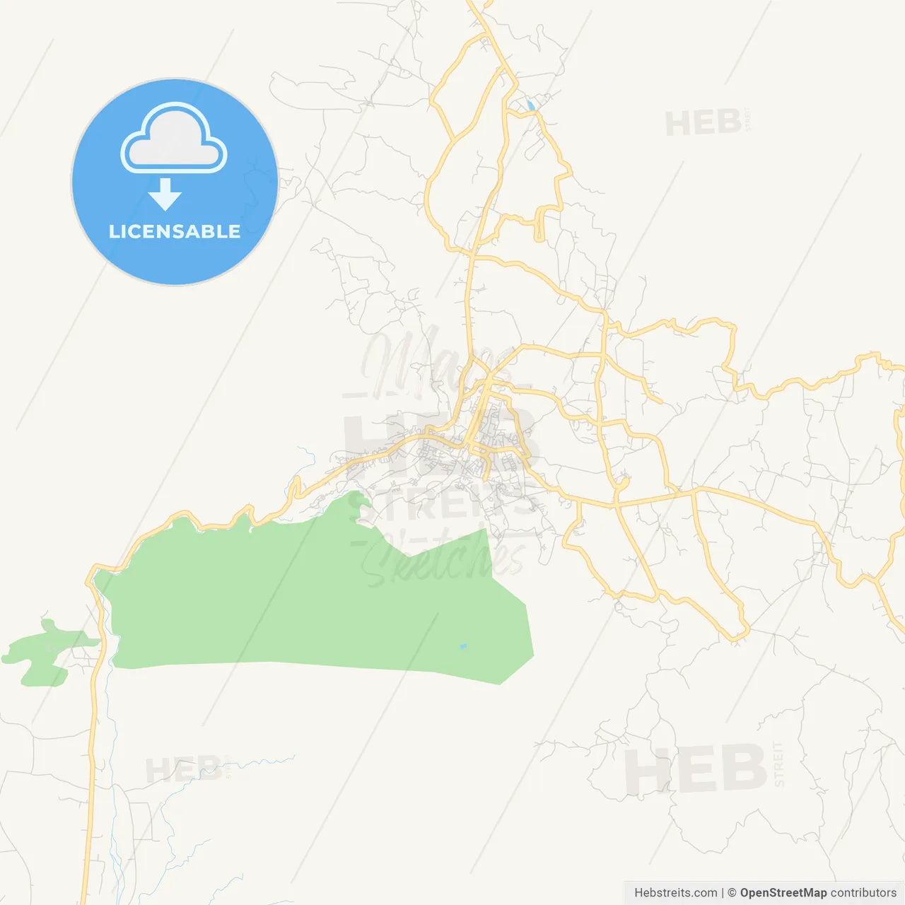 Printable street map of Padang Panjang, Indonesia