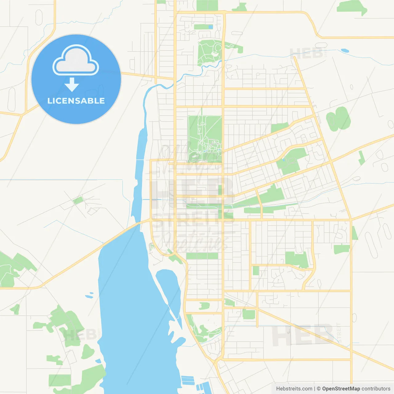 Printable street map of Invercargill, New Zealand