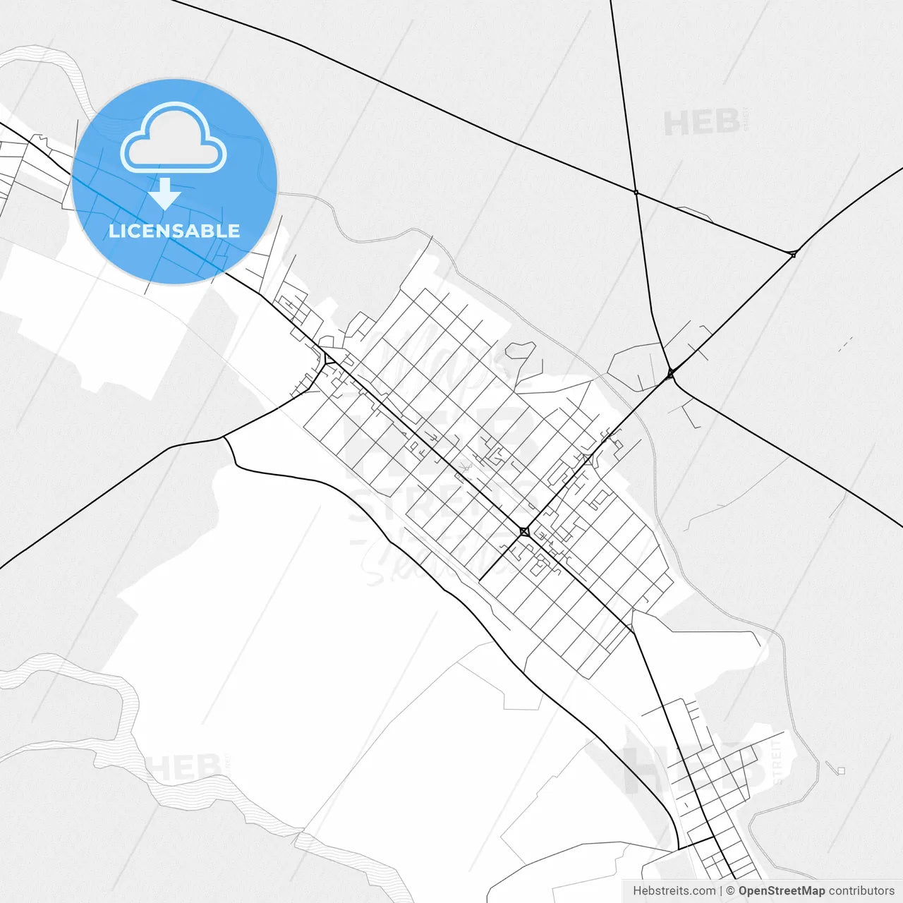 Vector PDF map of Alexandria, Romania
