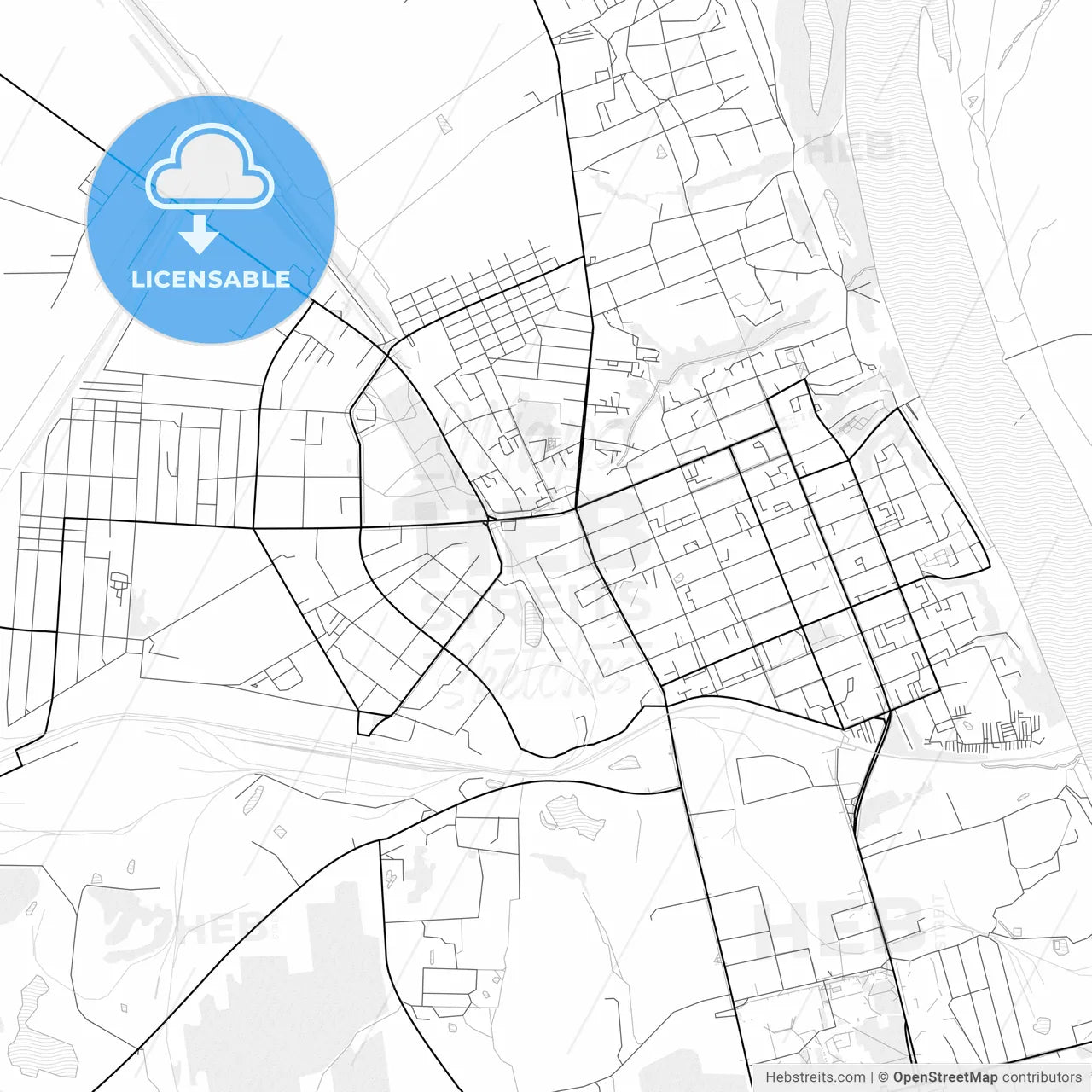 Vector PDF map of Murom, Russia
