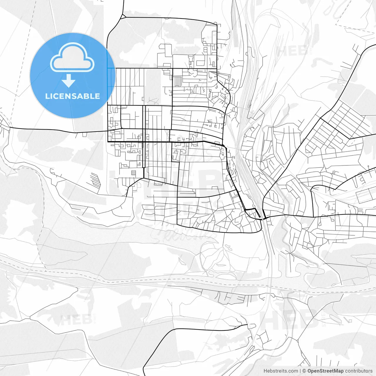 Vector PDF map of Liski, Russia