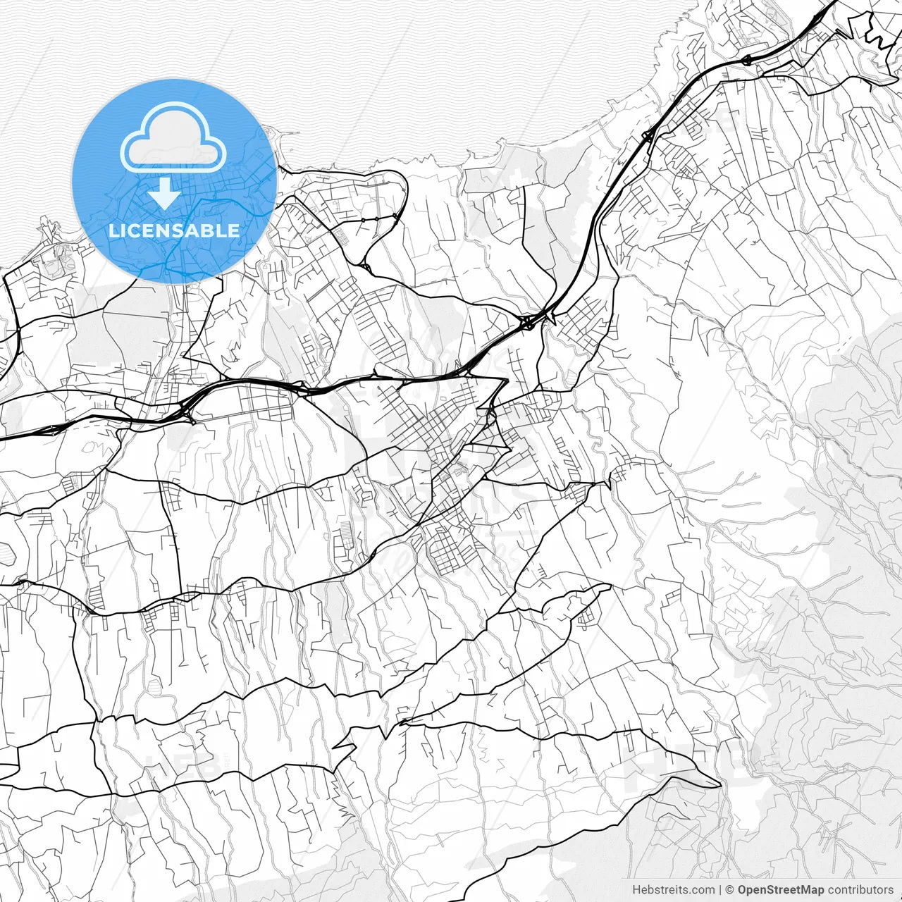 Vector PDF map of La Orotava, Spain