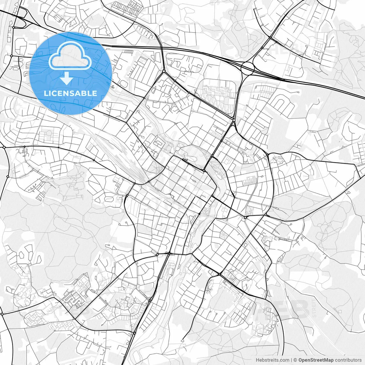 Vector PDF map of Eskilstuna, Sweden