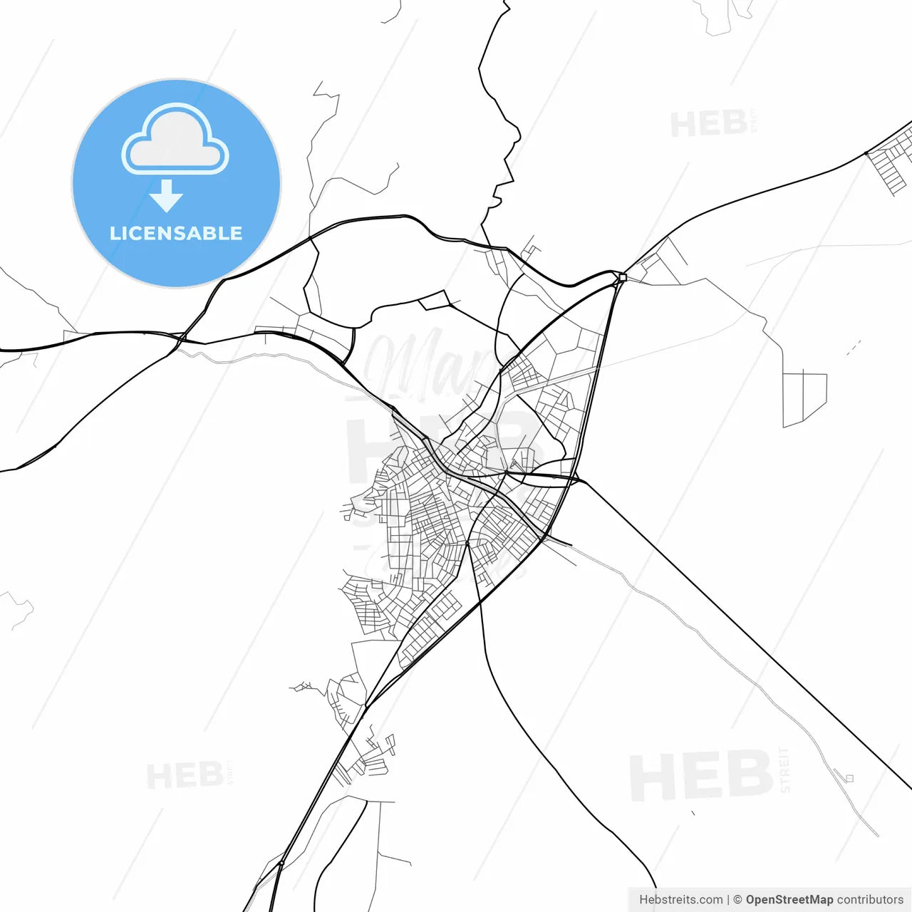 Vector PDF map of Söke, Turkey
