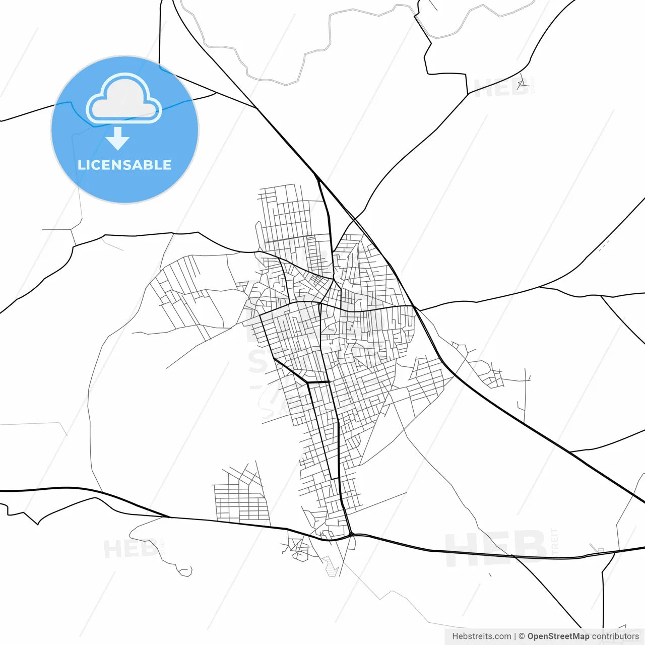 Vector PDF map of Reyhanlı, Turkey
