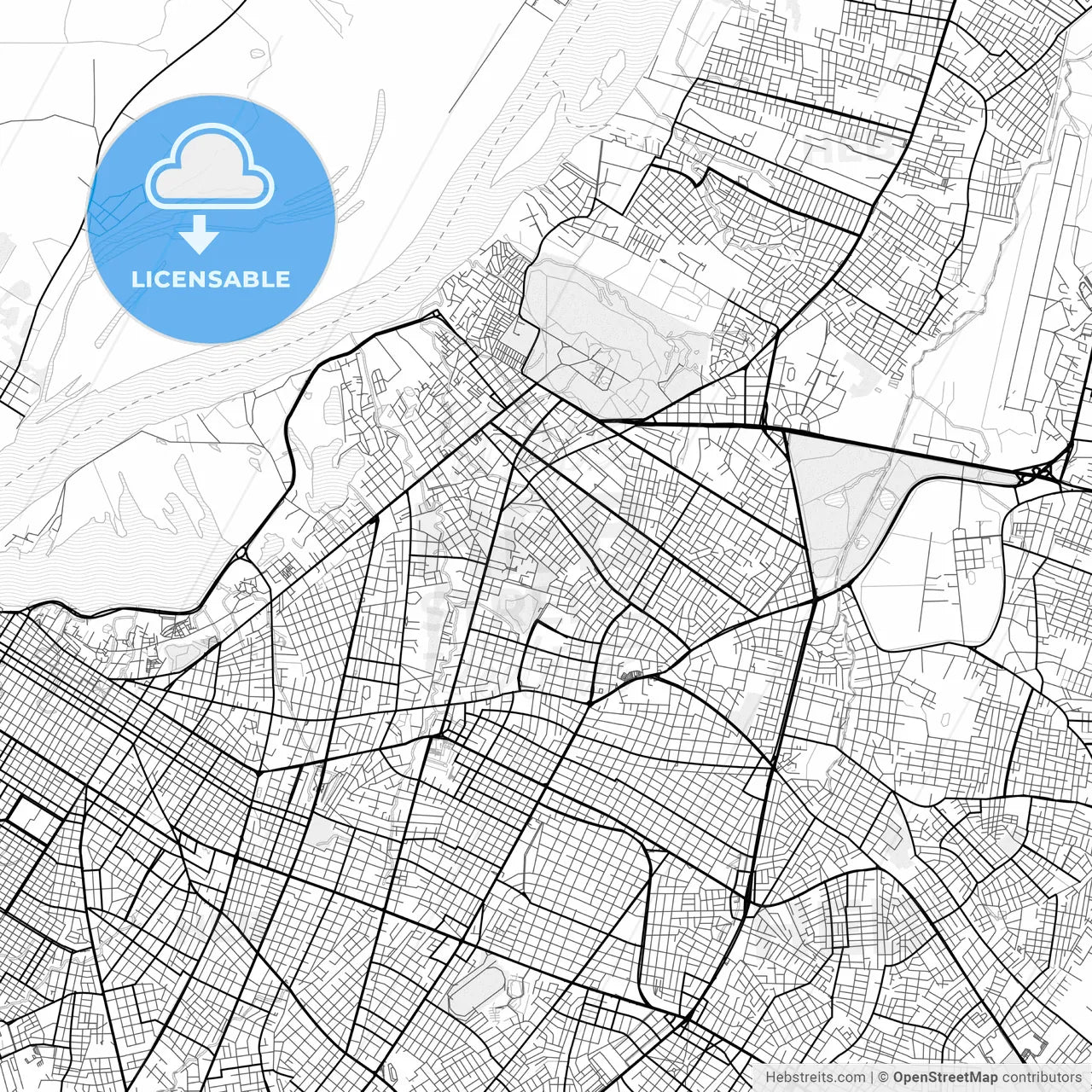 Vector PDF map of Asuncion, Paraguay