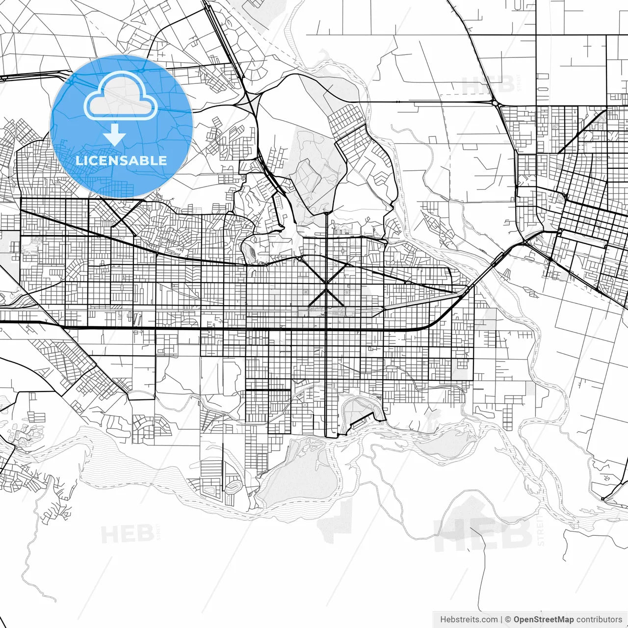 Vector PDF map of Neuquen, Argentina