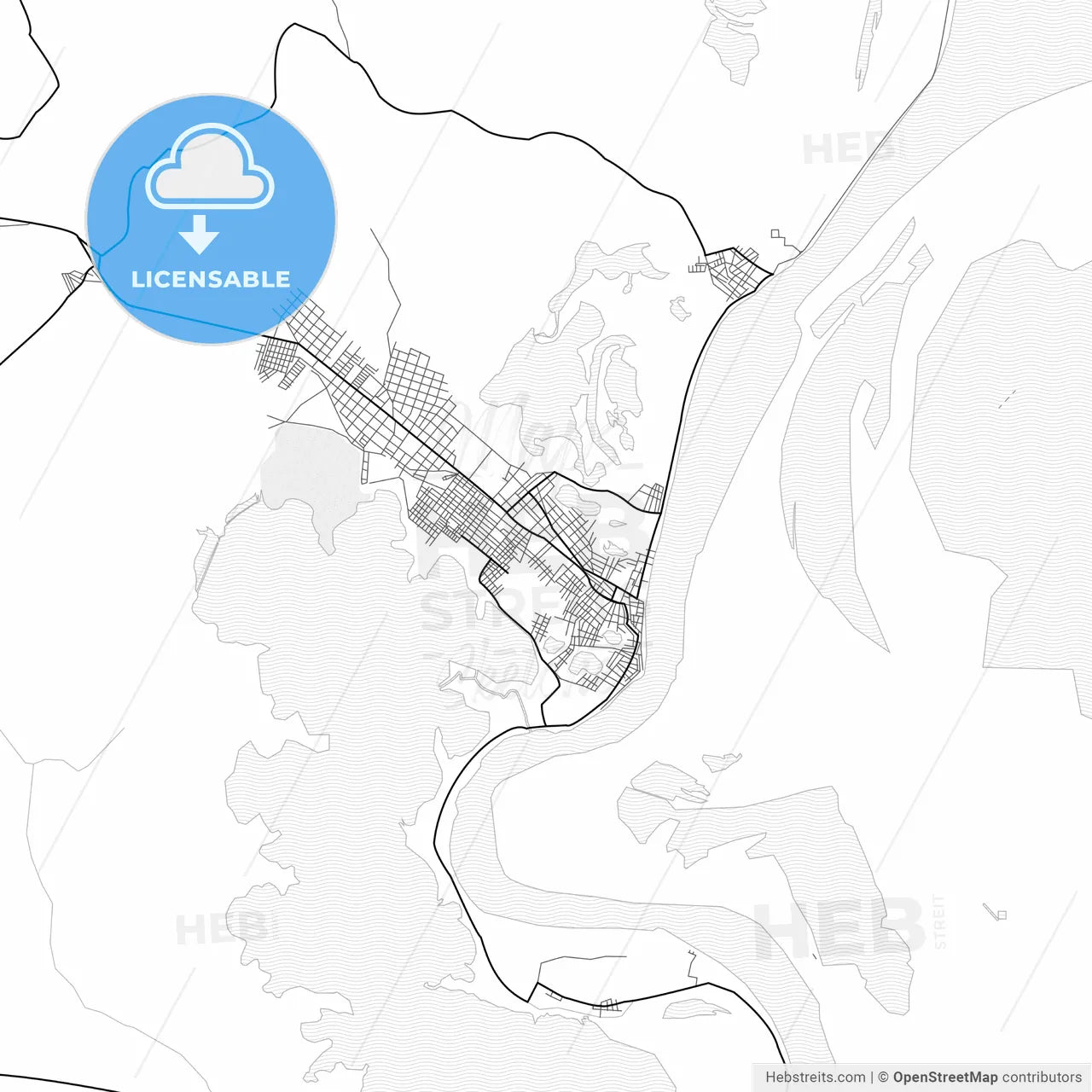 Vector PDF map of Magangue, Colombia