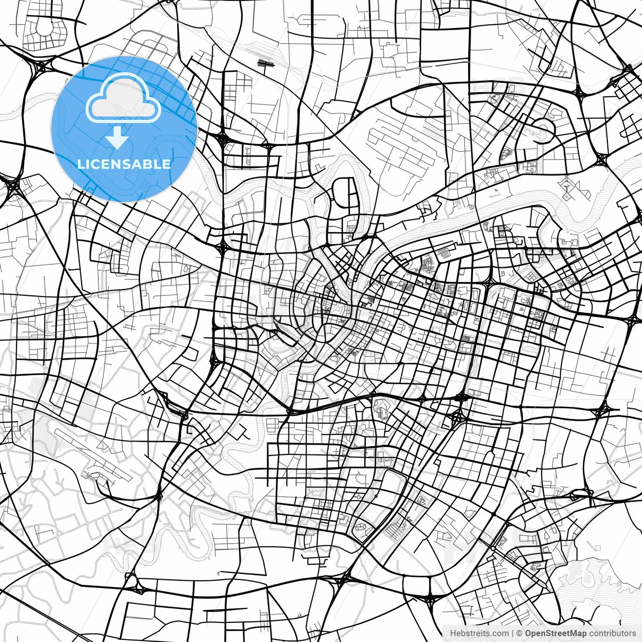 Vector PDF map of Ningbo, China