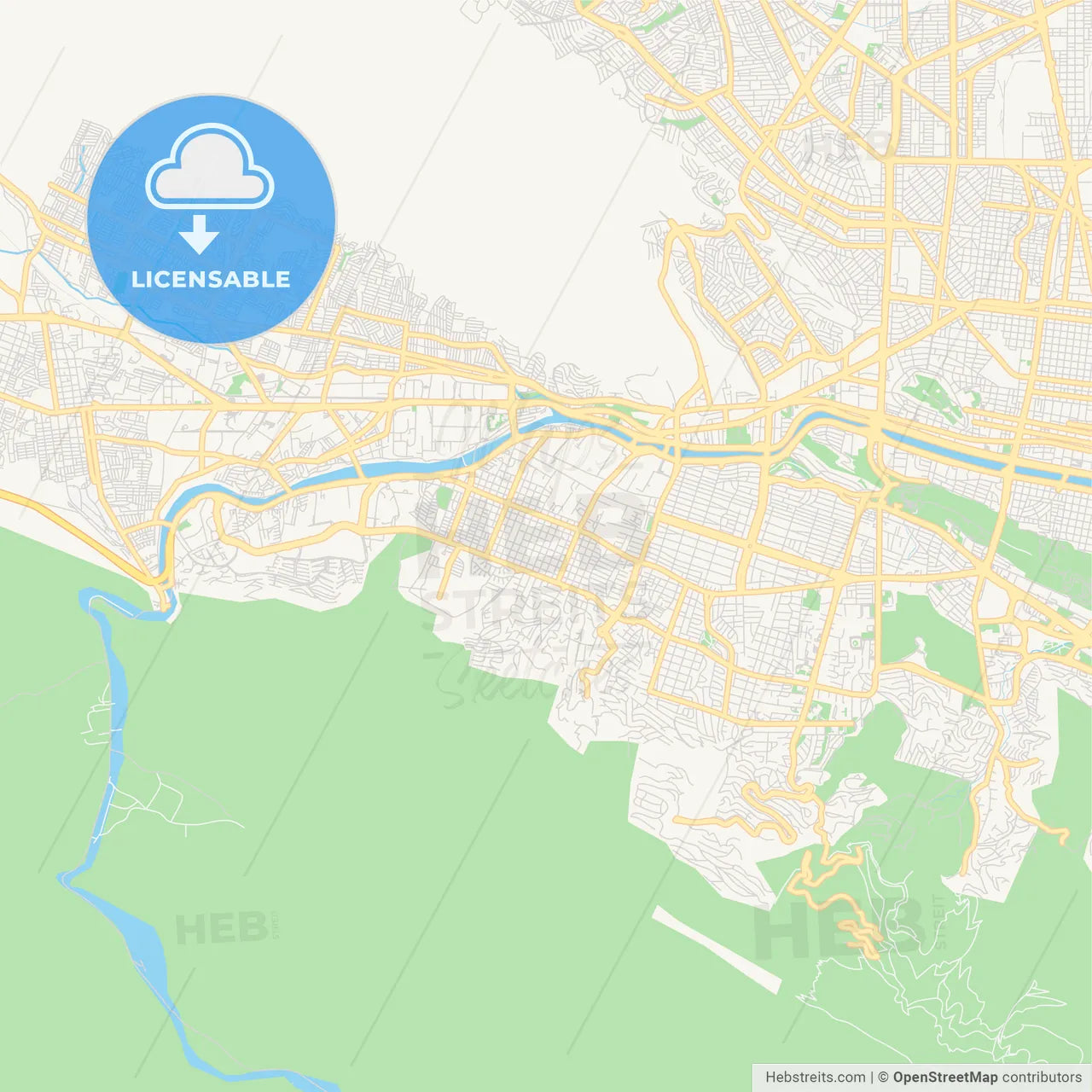 Empty vector map of San Pedro Garza García, Nuevo León, Mexico