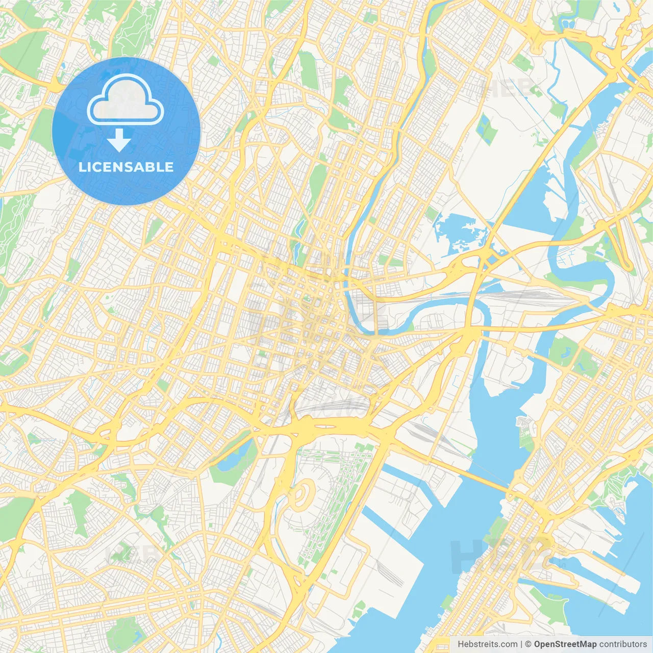 Empty vector map of Newark, New Jersey, USA