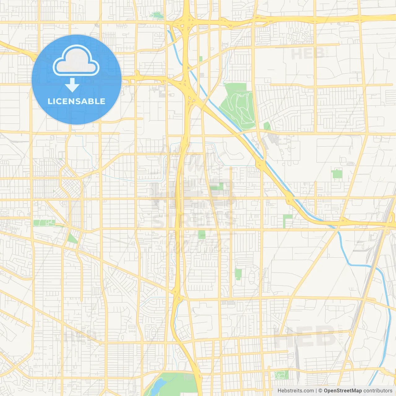 Empty vector map of Carson, California, USA