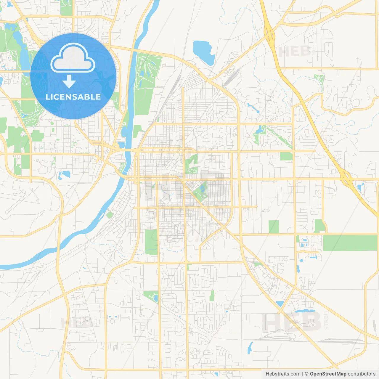Empty vector map of Lafayette, Indiana, USA