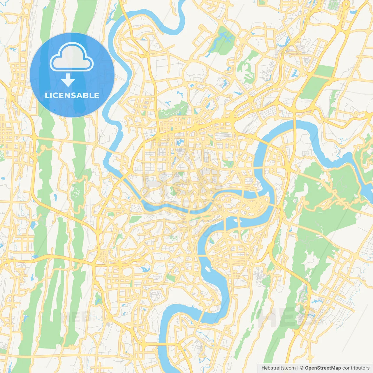 Printable street map of Chongqing, China