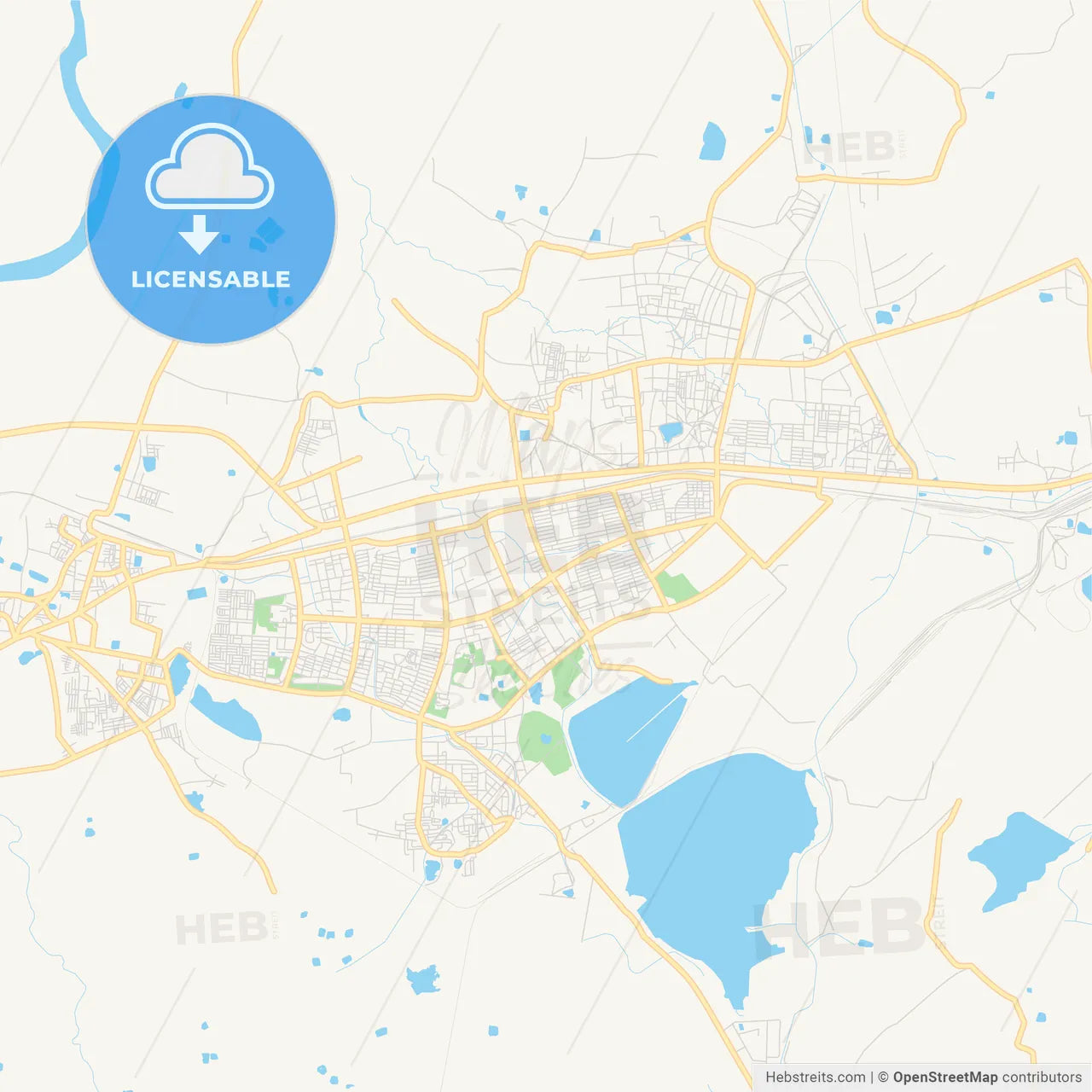 Printable street map of Bhilai, India