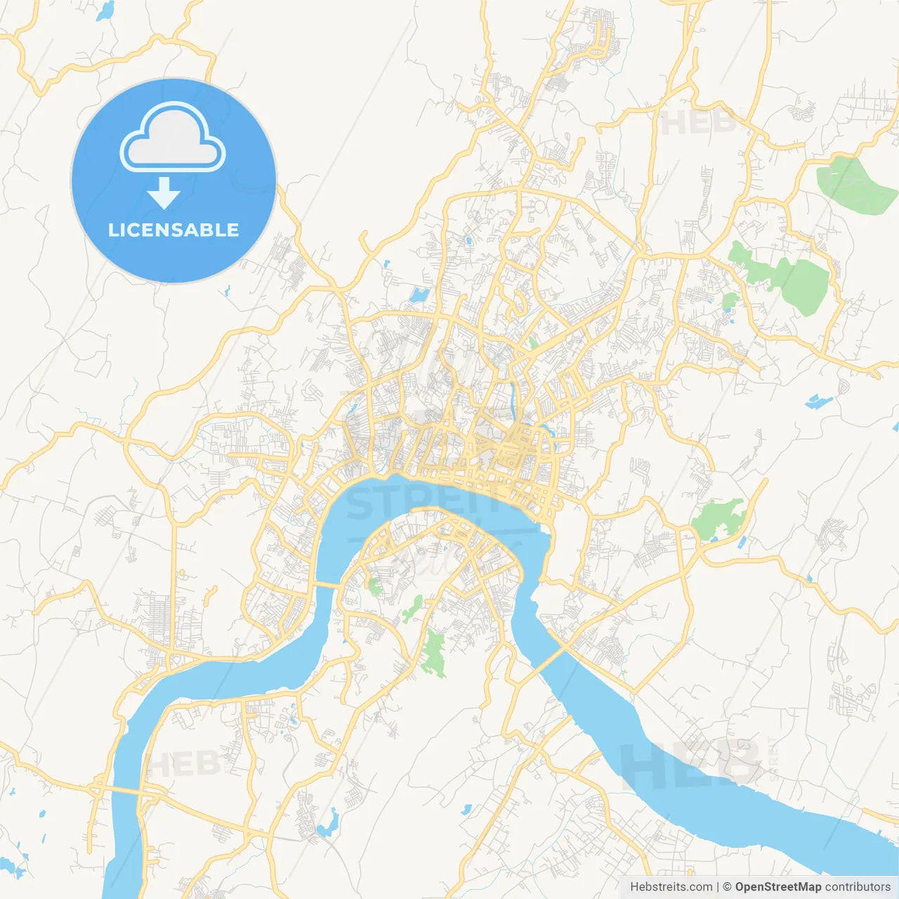 Printable street map of Samarinda, Indonesia