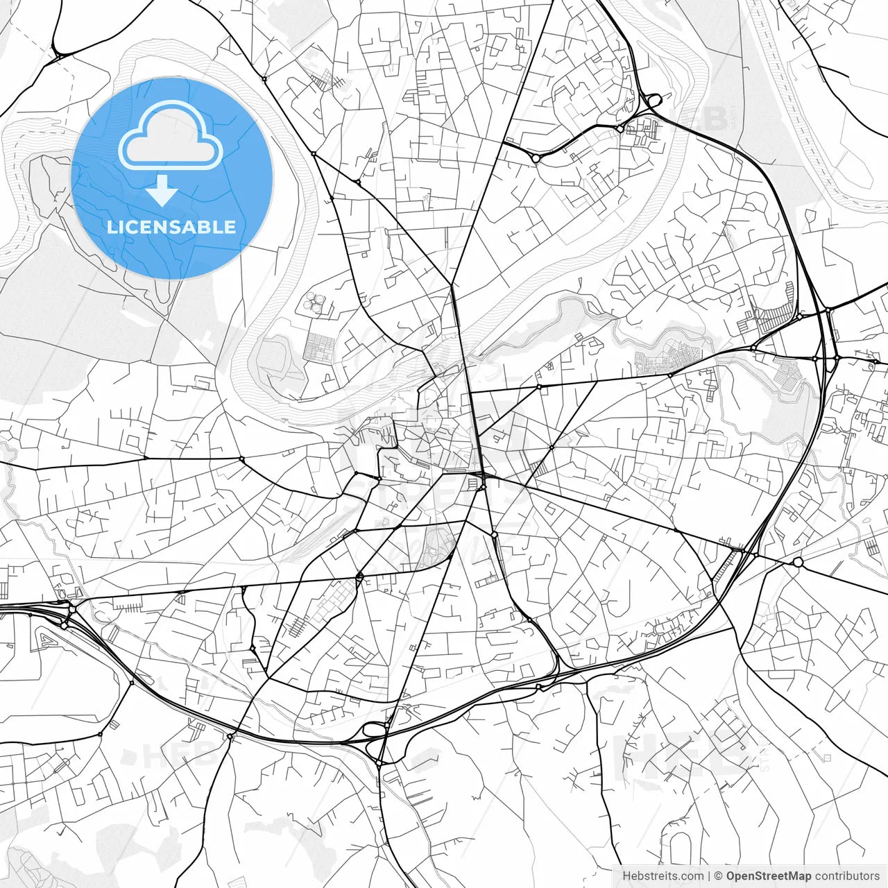 Vector PDF map of Albi, France